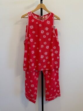 NWT Free People Charlie Set Red Poppy Print Sz 8 Boho Vacay Resortwear Summer